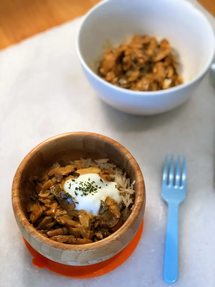 Mushroom and Chickpea Stroganoff For Babies & Toddlers